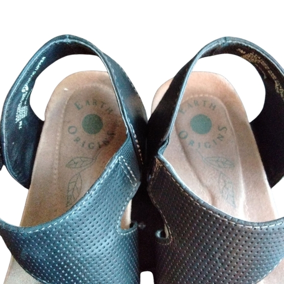 Earth Origins Hazel Sandals Black Strwp Leather Sandals Women's Size 7 M - Picture 4 of 13